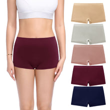 Load image into Gallery viewer, POKARLA Women's Seamless Boyshort Panties Nylon Stretch Boxer Briefs Underwear Pack of 5