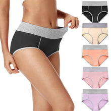 Load image into Gallery viewer, POKARLA Women's High Waisted Cotton Underwear Soft Breathable Panties Stretch Briefs Regular & Plus Size 5-Pack