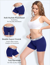 Load image into Gallery viewer, POKARLA 4.5" Inseam Womens Cotton Boxer Briefs Underwear Boy Shorts Panties 4 Pack(Regular & Plus Size)