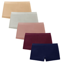 Load image into Gallery viewer, POKARLA Women's Seamless Boyshort Panties Nylon Stretch Boxer Briefs Underwear Pack of 5