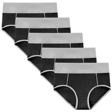 Load image into Gallery viewer, POKARLA Women's High Waisted Cotton Underwear Soft Breathable Panties Stretch Briefs Regular & Plus Size 5-Pack