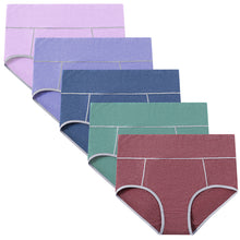 Load image into Gallery viewer, POKARLA Women's High Waisted Cotton Underwear Soft Breathable Panties Stretch Briefs Regular & Plus Size 5-Pack