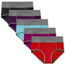 Load image into Gallery viewer, POKARLA Women's High Waisted Cotton Underwear Soft Breathable Panties Stretch Briefs Regular & Plus Size 5-Pack