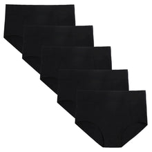 Load image into Gallery viewer, POKARLA Women's Cotton Stretch Underwear Ladies Mid-high Waisted Briefs Panties 5-Pack