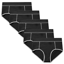 Load image into Gallery viewer, POKARLA Women's Cotton Stretch Underwear Ladies Mid-high Waisted Briefs Panties 5-Pack