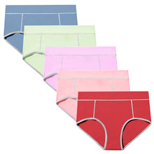 Load image into Gallery viewer, POKARLA Women's Cotton Stretch Underwear Ladies Mid-high Waisted Briefs Panties 5-Pack