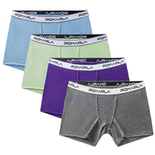 Load image into Gallery viewer, POKARLA 4.5" Inseam Womens Cotton Boxer Briefs Underwear Boy Shorts Panties 4 Pack(Regular & Plus Size)