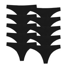 Load image into Gallery viewer, POKARLA Seamless Thongs for Women No Show Underwear Pack of 10