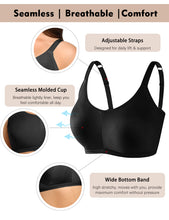 Load image into Gallery viewer, POKARLA Bras for Women Seamless Wireless Full-Coverage Adjustable Straps Stretchy Underarm Smoothing Lightly Lined Bra
