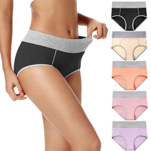 Load image into Gallery viewer, POKARLA Women&#39;s High Waisted Cotton Underwear Soft Breathable Panties Stretch Briefs Regular &amp; Plus Size 5-Pack
