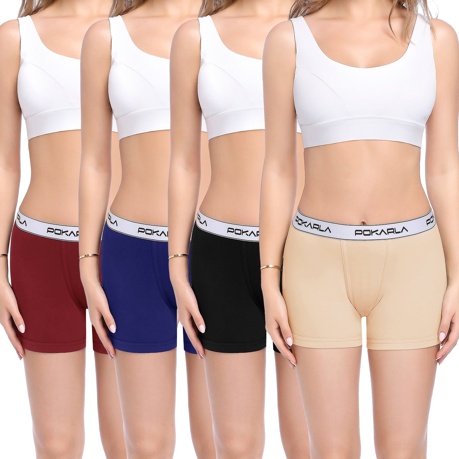 Buy SHAPERX Women's Cotton Boxer Briefs Inseam Underwear Boy Shorts Panties  Packs of 3 (XS) Multicolour at