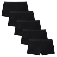 Load image into Gallery viewer, POKARLA Women&#39;s Seamless Boyshort Panties Nylon Stretch Boxer Briefs Underwear Pack of 5
