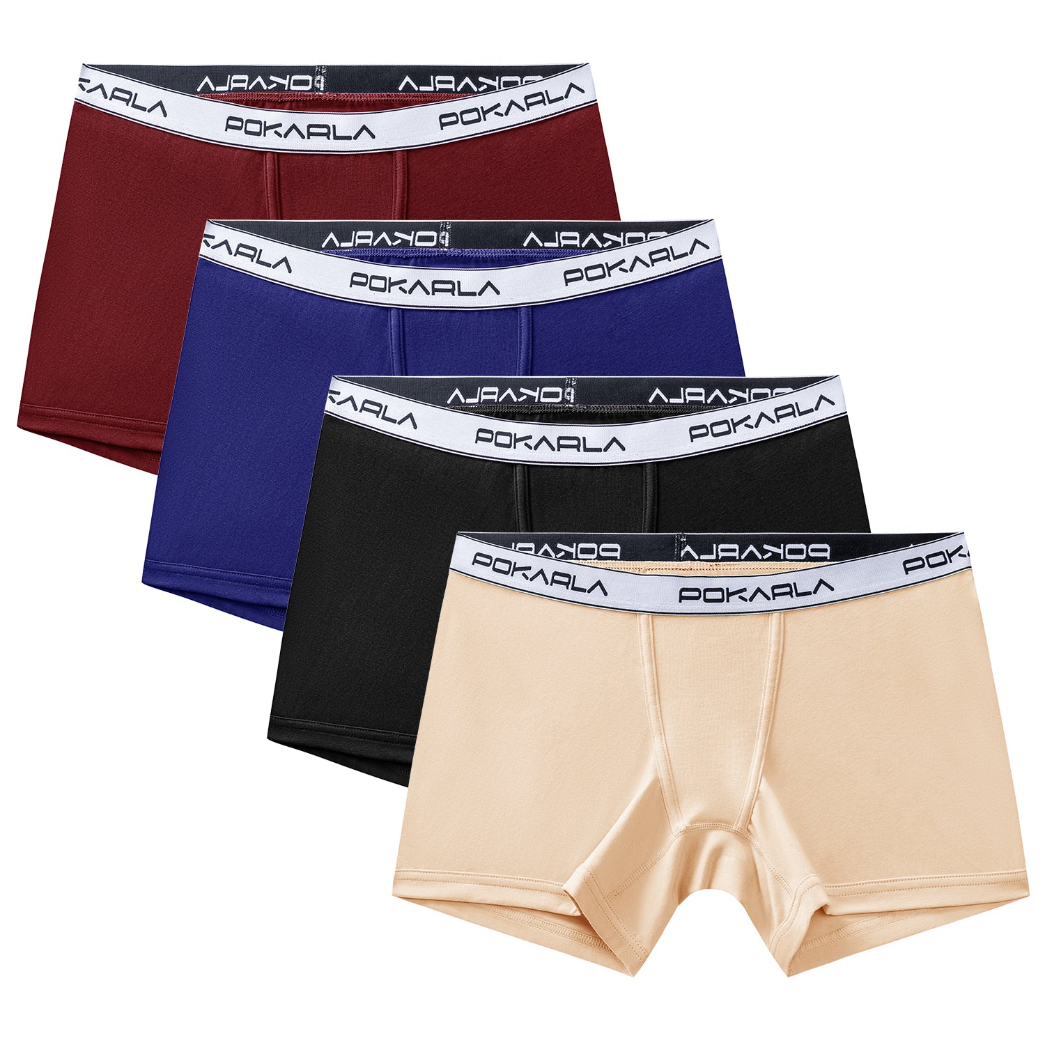 POKARLA 4.5 Inseam Womens Cotton Boxer Briefs Underwear Boy Shorts Pa